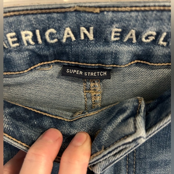 American Eagle Super Stretch Two Toned Skinny Jeans Sz 10 - Picture 5 of 6